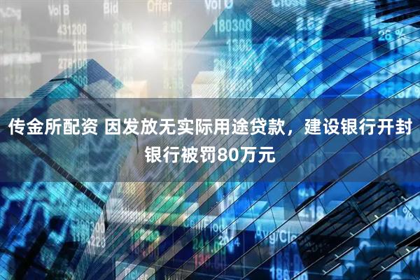 传金所配资 因发放无实际用途贷款，建设银行开封银行被罚80万元