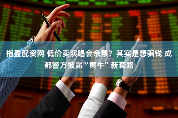 指盈配资网 低价卖演唱会余票？其实是想骗钱 成都警方披露“黄牛”新套路