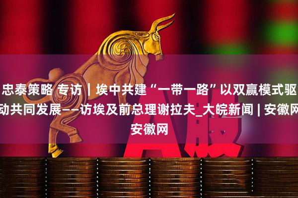 忠泰策略 专访｜埃中共建“一带一路”以双赢模式驱动共同发展——访埃及前总理谢拉夫_大皖新闻 | 安徽网
